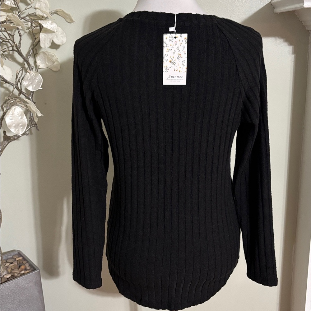 Automat Black Ribbed Sweater - Picture 5 of 5